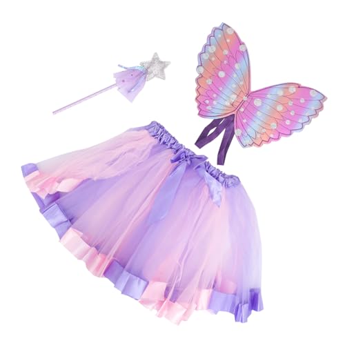 LALADEFIEE Kinderkostüm-set 3-teilig Partyrock Flügel Feenstab Hautfreundliches Material Für Events Und Fotografie LALADEFIEE Kinderkostüm-set 3-teilig Partyrock Flügel Feenstab Hautfreundliches Material Für Events Und Fotografie von LALADEFIEE