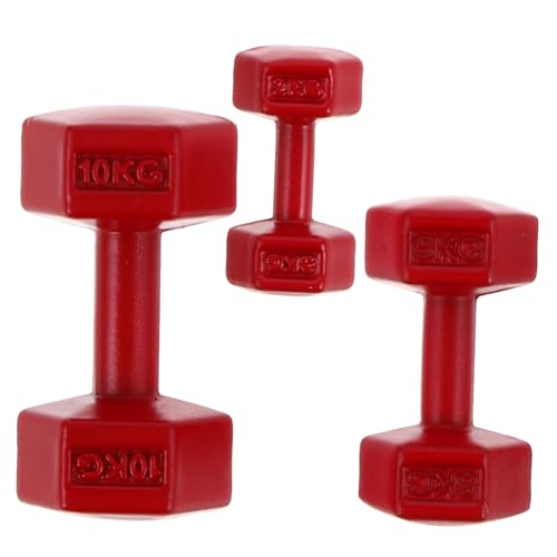 LALADEFIEE Miniatur-sportgeräte 3pcs Mini Hanteln Puppenhaus Pretend Decor von LALADEFIEE