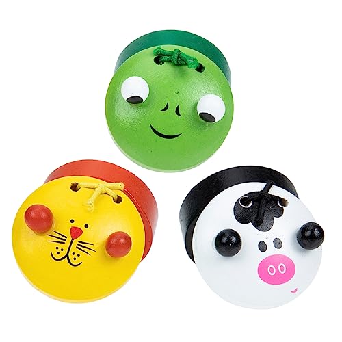 LALADEFIEE 3Stücke Teiliges Holzpercussion Instrumente für Pädagogisches Musikspielzeug Kinderausbildung und Musikwahrnehmung für Kleinkinder und Vorschulkinder von LALADEFIEE