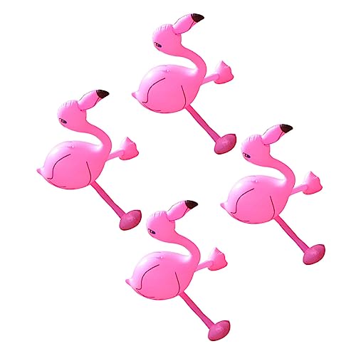 LALADEFIEE 4 Stück Aufblasbare Flamingo Schwimmtier Poolspielzeug für Strand Party Wasserspielzeug Leicht Tragbar Langlebig von LALADEFIEE