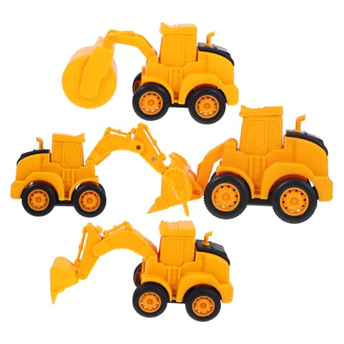 LALADEFIEE Kinder Auto Spielzeug 4 Teiliges Set Modellbau Lustige Simulation Von Bagger Und LKW Bunten Farben Ideal Für Kleinkinder Und Vorschulkinder Ab 3 Jahren Baustellenfahrzeuge Zum Und Lernen von LALADEFIEE