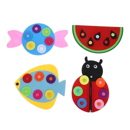 LALADEFIEE 4 Stück Montessori Button Board Teiliges DIY Lernspielzeug mit Knöpfen und Reißverschlüssen für Kleinkinder Motorische Weiches Stoffmaterial für Vorschule und Kreative Handarbeit LALADEFIEE 4 Stück Montessori Button Board Teiliges DIY Lernspielzeug mit Knöpfen und Reißverschlüssen für Kleinkinder Motorische Weiches Stoffmaterial für Vorschule und Kreative Handarbeit von LALADEFIEE
