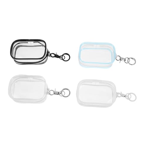 LALADEFIEE 4 Stück Transparente Puppen-Aufbewahrungstasche Reißverschluss und Schlüsselanhänger Tragbar Stabiler Kompakt für Plüschfiguren und Outdoor-Einsatz von LALADEFIEE