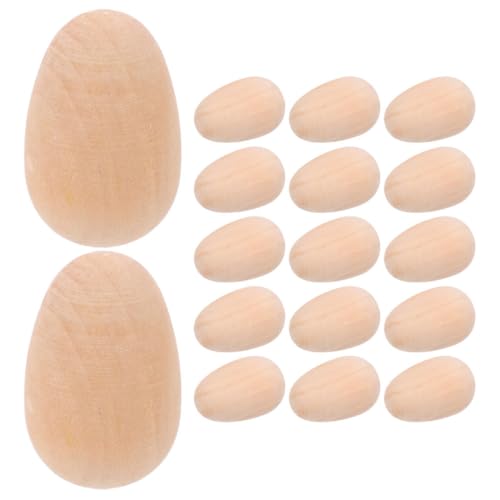 LALADEFIEE 40 Stück Künstliche Eier Aus Holz Dekoration Für Omeletts Und Pfannkuchen Ornamente Zum Basteln Mini Ornamente Für Selbstgemachte Ornament Kits Holzeier Für Unfertige von LALADEFIEE