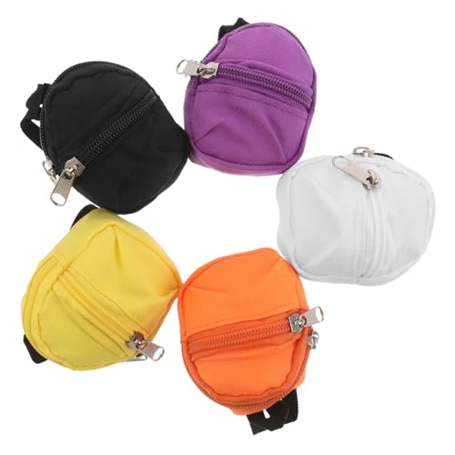 LALADEFIEE 5 Stück Mini Rucksack Schlüsselanhänger mit Funktionalem Reißverschluss Kleine Geldbörse und Münzbeutel Robuste Vielseitige Taschenanhänger für Erwachsene Modische Mini Coin Purse von LALADEFIEE