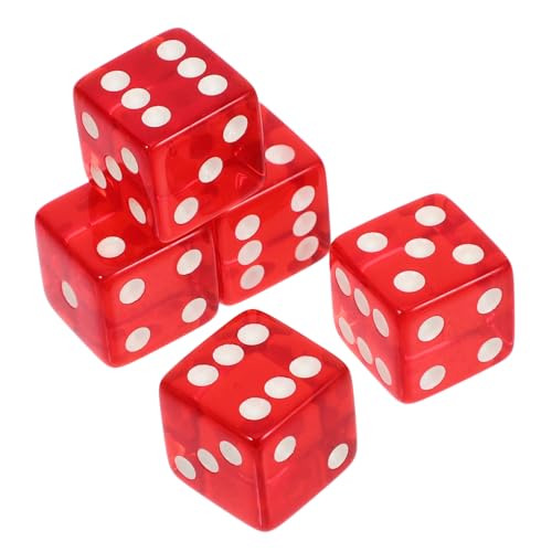 LALADEFIEE 5stücke Rote Transparente Würfel Seitige Acrylspielwürfel Für Brettspiele Partyspiele Und Spielrequisiten Für Spieleabende Und Unterhaltungsanlässe LALADEFIEE 5stücke Rote Transparente Würfel Seitige Acrylspielwürfel Für Brettspiele Partyspiele Und Spielrequisiten Für Spieleabende Und Unterhaltungsanlässe von LALADEFIEE