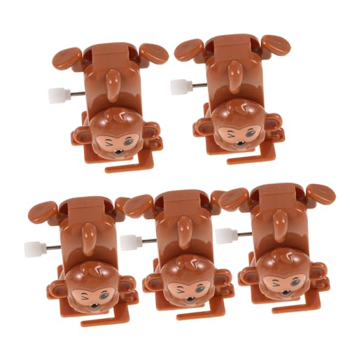 LALADEFIEE 5Stücke Aufziehspielzeug AFFE Lustiges Cartoon Tier mit Aufziehmechanismus für Kleinkinder Fördert Krabbel und Motorikfähigkeiten Batteriefrei und Sicher von LALADEFIEE