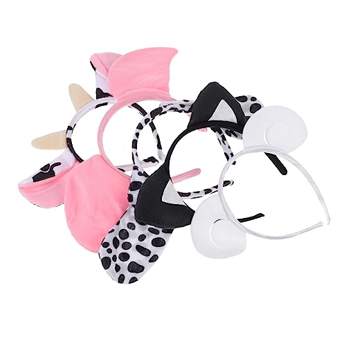 LALADEFIEE 5Stücke Tier Haarreifen für Teiliges mit Dalmatiner Kuh und Schwein Kostümpartys Halloween und Cosplay Dekoration von LALADEFIEE