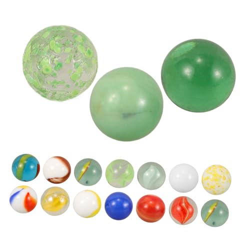 LALADEFIEE 60 Stück Multifunktionale Glasmurmeln Für Aquarien Farbige Glaskugeln Handgefertigte Murmeln Glasperlen Satz Murmelbeutel von LALADEFIEE