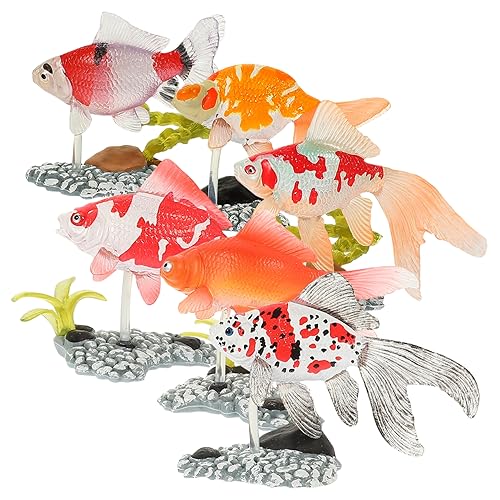 LALADEFIEE 6Stücke Dekorative Dekorationen Fischfiguren für Lustige Aquarium Dekoration für Kinderzimmer Farbenfrohe Goldfischmodelle mit Sockel LALADEFIEE 6Stücke Dekorative Dekorationen Fischfiguren für Lustige Aquarium Dekoration für Kinderzimmer Farbenfrohe Goldfischmodelle mit Sockel von LALADEFIEE