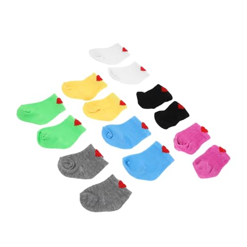 LALADEFIEE 7 Paare Puppensöckchen für American Doll Bunte Weiche Stoffsocken Vielseitiges für Mädchenpuppen Stilvolle Puppenbekleidung Zubehör Kreatives Accessoire für Rollenspiele von LALADEFIEE