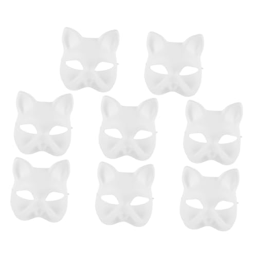 LALADEFIEE 7pcs Weiße Masken DIY Unbemaltte Katze Halbe Tier Leere Maskerade -masken Für Die Dekoration Von Handwerksparty Gefälligkeiten von LALADEFIEE