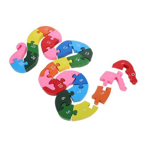 LALADEFIEE Buntes Hölzerne Schlangen -Puzzle -Puzzle 3D Puzzle Games Bildungsspielzeug Tiergeformte Rätsel Für Kleinkinder Ideal Für Gegenwart Und Lernen von LALADEFIEE