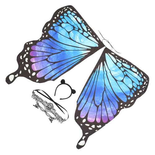LALADEFIEE Schmetterlingsflügel-umhang Schmetterlingsumhang Feenflügel-kostüm Für Damen Maskerade-party-accessoire Umhang Aus Polyester von LALADEFIEE