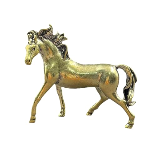 LALADEFIEE Chinesische Feng Shui Messing Figur Vintage Statue Miniatur Kupfer Tier Reichtum Und Erfolg Skulptur Für Schreibtisch von LALADEFIEE
