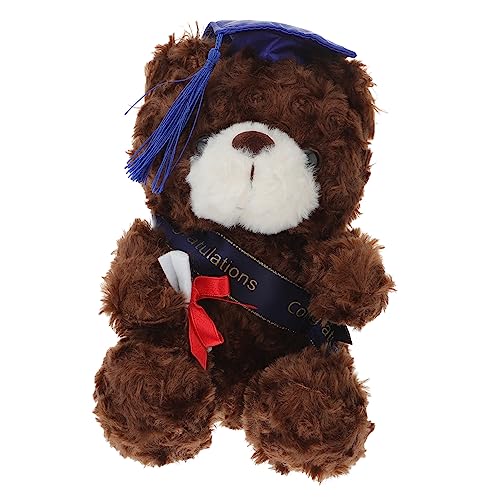 LALADEFIEE Dr. Bärenpuppe Abschlussfeier abschlussgeschenk bidoof Plush Erinnerungsstück Kuscheltiere Dekorationen gefüllter Plüsch abschluss ausgestopfter bär PP Baumwolle Brown von LALADEFIEE