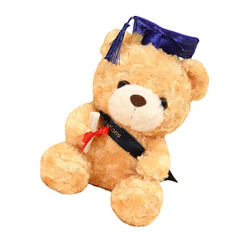 LALADEFIEE Dr. Bärenpuppe Plüsch Abschluss Ausgestopfte Bären Ausgestopfter Elefant Bär Wurfkissen Mini Am Süßesten Abschluss Bär Kuscheltier Bär Stofftier Pp Baumwolle Light Brown von LALADEFIEE