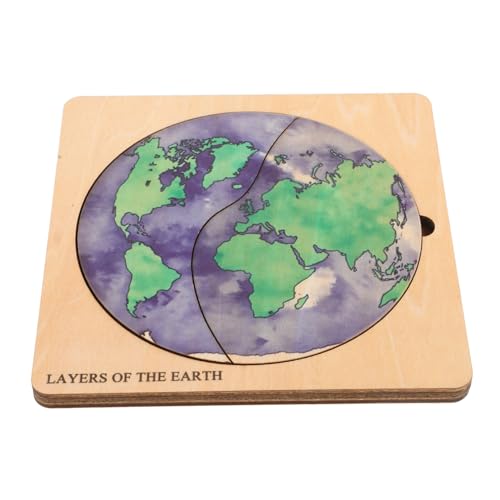LALADEFIEE Erdschichten Puzzle Holzset für Jugendliche Pädagogisches DIY Lernspielzeug Nahtlose Passform Fördert Räumliche Vorstellungskraft und Geografieverständnis Spielerisch Wissen von LALADEFIEE