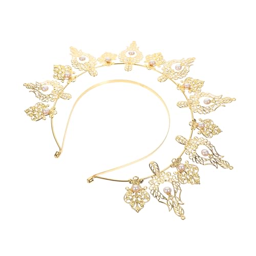 LALADEFIEE Goldfarbener Vintage Haarreif mit Doppelter Perlenkrone Haarschmuck für Damen Retro Haarband für Party Karneval Halloween Cosplay Fotorequisit Haaraccessoire LALADEFIEE Goldfarbener Vintage Haarreif mit Doppelter Perlenkrone Haarschmuck für Damen Retro Haarband für Party Karneval Halloween Cosplay Fotorequisit Haaraccessoire von LALADEFIEE