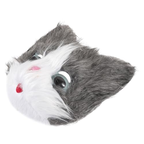 LALADEFIEE Halloween Kostümzubehör Kostümpartyzubehör Plüsch Katzenkopfmaske Flauschige Realistische Kätzchenmaske Katzenkopfmaske Kostüm für Halloween Karneval Kostüm Partyzubehör von LALADEFIEE