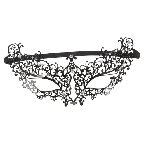 LALADEFIEE Halloween Metall Damen Halbgesichtsmaske Weißer Strass Party Masquerade Maske Leicht Bequem für Halloween Kostüm Karneval LALADEFIEE Halloween Metall Damen Halbgesichtsmaske Weißer Strass Party Masquerade Maske Leicht Bequem für Halloween Kostüm Karneval von LALADEFIEE