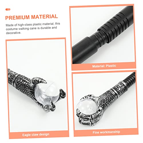 LALADEFIEE Halloween Scepter für Kreativer Spazierstock mit Antik Silbernem Adlerklaue Design Teiliges Zauberstab Requisit für Kostüm und Partydekoration von LALADEFIEE