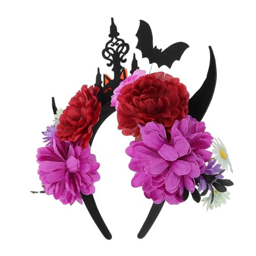 LALADEFIEE Halloween-blumen-stirnband: Dämonenhörner-stirnband – Gruseliges Fledermaus-haarband, Gruselige Kopfbedeckung – Schwarzes Teufelskostüm-accessoire Für Halloween-cosplay-partys Mit LALADEFIEE Halloween-blumen-stirnband: Dämonenhörner-stirnband – Gruseliges Fledermaus-haarband, Gruselige Kopfbedeckung – Schwarzes Teufelskostüm-accessoire Für Halloween-cosplay-partys Mit von LALADEFIEE