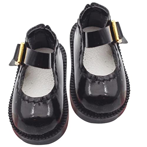 LALADEFIEE Handgefertigte Puppenschuhe aus Strapazierfähigem PU Mini Einzelschnallen Schuh für Baumwollpuppen als Puppenzubehör und Mini Spielhausdekoration von LALADEFIEE