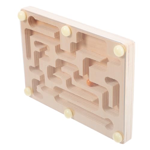 LALADEFIEE Holz Labyrinth Balance Lernspielzeug mit Kugelbewegung Konzentration Geduld Training Jungen Mädchen Puzzle Motorik Brettspiel von LALADEFIEE