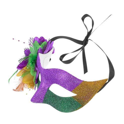 LALADEFIEE Irische Blumenmaske Grün für St Patricks Day Party Leichte Venezianische Augenmaske aus Weichem Material Komfortabel und Tragbar Festliche Dekoration für Karneval und Osterfeiern von LALADEFIEE