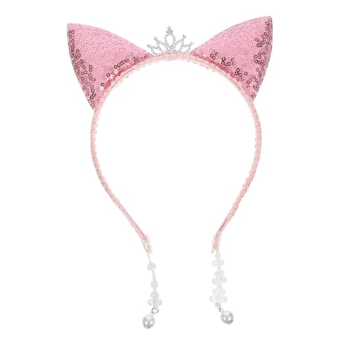 LALADEFIEE Katze Ohren Haarreif mit Perlen und Blüten Cosplay Stirnband für Damen Langlebig und Bequem für Karneval Geburtstags und Weihnachtsfeiern Auffälliges Party Accessoire von LALADEFIEE