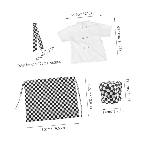 LALADEFIEE Kochuniform Für Kinder Schürze Und Mütze Unisex-kochkostüm Spielset Für Backparty Langlebiges Material Für Kindergarten LALADEFIEE Kochuniform Für Kinder Schürze Und Mütze Unisex-kochkostüm Spielset Für Backparty Langlebiges Material Für Kindergarten von LALADEFIEE