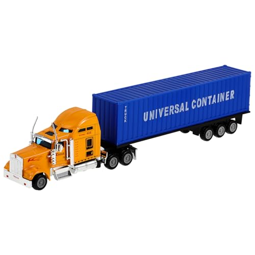 LALADEFIEE Alloy Container Truck Modell Realistisches LKW Für Ab 3 Jahren Ideal Als Für Jungen Fahrzeug Modell Für Baustellenfahrzeuge Robuste Ausführung Detailgetreue von LALADEFIEE