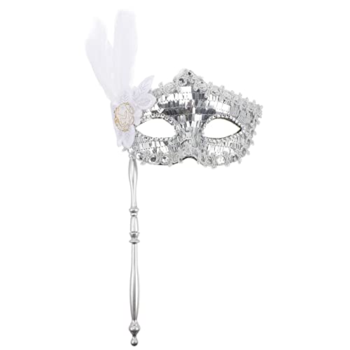 LALADEFIEE Lustige Partymaske Maskerade Partymaske Maske mit Seitlicher Federblume Hochzeitsmasken für Frauen Halbe Partyversorgung Maskendekor Frauen Maskerade Maske Maskerademaske von LALADEFIEE
