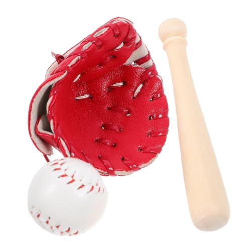 LALADEFIEE Mini Baseball Handgefertigt Kleines Baseballschläger Dekorationsspielzeug Lebensechte Miniatur Sportbälle für Puppenhaus Sammlerstück als und Partydeko Rot von LALADEFIEE