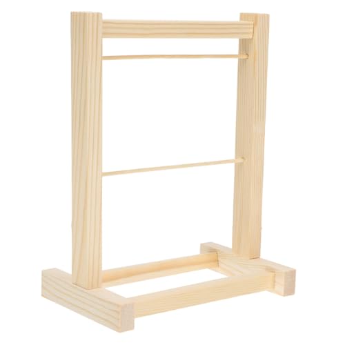 LALADEFIEE Mini Holz Kleiderbügel Doppelstöckig Puppen Kleiderständer Organizer für Puppenkleidung und Zubehör Robust Praktisch zur Aufbewahrung und Ordnung im Puppen Kleiderschrank von LALADEFIEE