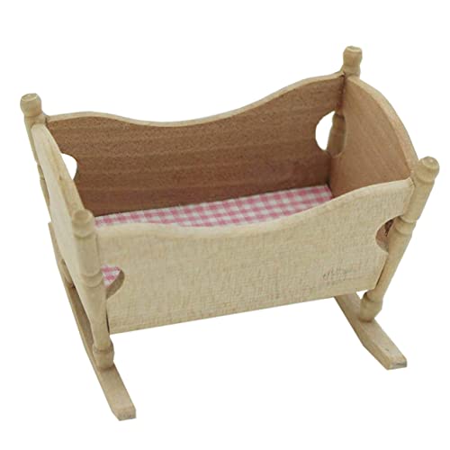 LALADEFIEE Mini Holzwiege Modell Miniatur öbel Für Puppenhaus Realistische Einrichtung Für Puppen Und Spielzeugfiguren LALADEFIEE Mini Holzwiege Modell Miniatur öbel Für Puppenhaus Realistische Einrichtung Für Puppen Und Spielzeugfiguren von LALADEFIEE