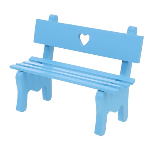 LALADEFIEE Miniatur Holzbank Ornament Mini Gartenbank Puppenhaus Dekoration Miniatur Holzstuhl Modell aus Langlebigem Holz mit Detailreicher Realistischer Gestaltung für Puppenhaus und von LALADEFIEE