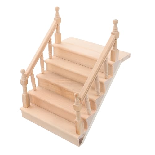 LALADEFIEE Miniaturholz Treppe Dollhouse Möbelzubehör Winzige Möbel Miniatur Szene Modell Miniaturtreppe Für Handwerksprojekte von LALADEFIEE