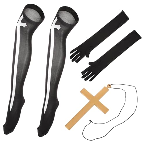 LALADEFIEE Nonne Kostümzubehör Oberschenkelsocken für Frauen Nonne Kostüm Nonne Hut Kreuz Halskette Oberschenkel Hohe Socken Nonne Zubehör Nonne Schwarze Handschuhe Knie Oberschenkel Hohe LALADEFIEE Nonne Kostümzubehör Oberschenkelsocken für Frauen Nonne Kostüm Nonne Hut Kreuz Halskette Oberschenkel Hohe Socken Nonne Zubehör Nonne Schwarze Handschuhe Knie Oberschenkel Hohe von LALADEFIEE