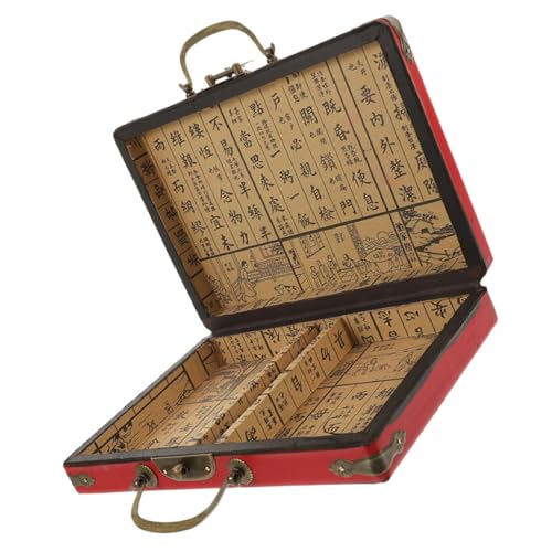 LALADEFIEE Retro Mahjong Aufbewahrungsbox mit Griff für Reisen Modisches Design Starke Lagerkapazität für Mahjong und Mehr Bequem zu Transportieren LALADEFIEE Retro Mahjong Aufbewahrungsbox mit Griff für Reisen Modisches Design Starke Lagerkapazität für Mahjong und Mehr Bequem zu Transportieren von LALADEFIEE