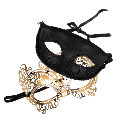 LALADEFIEE Couplet Augenmaske Halloween Masquerade Party Masken Metallmaske Im Antiken Stil Goldene Dekorationsmaske Für Karneval Und Kostümparty von LALADEFIEE