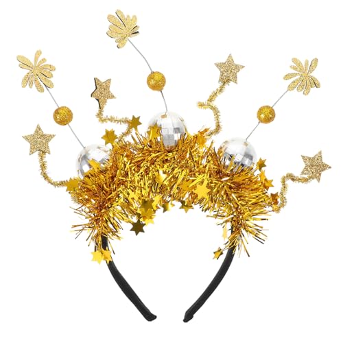 LALADEFIEE Silbriger Year Headband mit Glitzer Sternen Leichtes Langlebiges Party Accessoire für Silvesterfeiern Foto Requisit und Festliche Verkleidung von LALADEFIEE