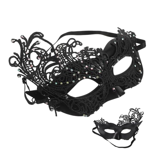 LALADEFIEE Spitzen-halbgesichts-maske für Damen Verstellbarer Elastischer Riemen und Mysteriöses Design für Halloween Maskenball Karneval und Kostümpartys LALADEFIEE Spitzen-halbgesichts-maske für Damen Verstellbarer Elastischer Riemen und Mysteriöses Design für Halloween Maskenball Karneval und Kostümpartys von LALADEFIEE