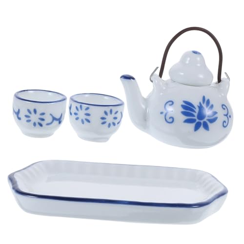 LALADEFIEE Miniatur-teekannen-Set Aus Porzellan – Puppenhaus-mini-Tee-Set – Mini-teetassen Und Kanne – Spielzeug Für Kinder – von LALADEFIEE