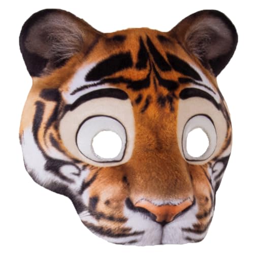 LALADEFIEE Tigermaske: Einzigartige Tiger-cosplay-requisiten Für Karneval Und Kostümpartys – Leichte Eva-tiermaske Mit Gummiband Für Einfaches Tragen von LALADEFIEE