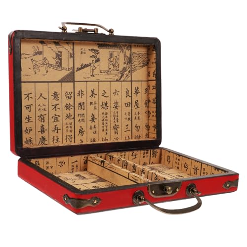 LALADEFIEE Traditionelle Mahjong Box aus Leere Rechteckige Aufbewahrungsbox für Mahjong Steine Multifunktional Leicht zu Transportieren für Zuhause und Geschäfte von LALADEFIEE