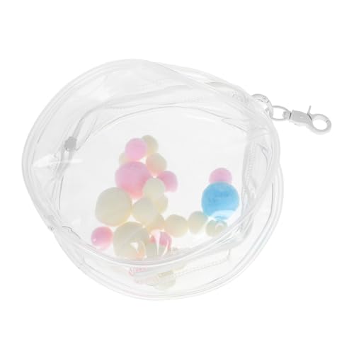 LALADEFIEE Transparente Puppentragetasche mit Schlüsselanhänger Kratzfeste Mini Aufbewahrungstasche für Figuren Durchsichtige Spielzeugtasche für Sammler Inklusive Knopf und Bommel Robust von LALADEFIEE