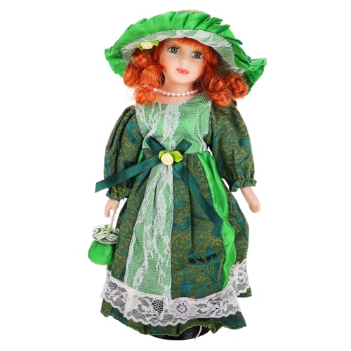LALADEFIEE Viktorianische Keramikpuppe Retro Puppenfigur Dekoration für Puppenhaus Elegante Miniaturfrau Zeitloses Design Sammlerstück für Nostalgische Wohnräume von LALADEFIEE