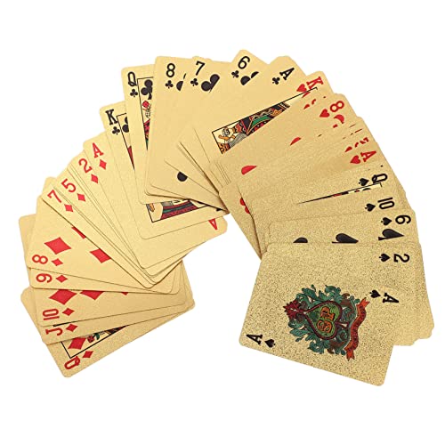 LALADEFIEE wasserdichte Pokerkarten aus Goldene Spielkarten für Unterhaltungszwecke für Strand und Camping für Familie und Freunde LALADEFIEE wasserdichte Pokerkarten aus Goldene Spielkarten für Unterhaltungszwecke für Strand und Camping für Familie und Freunde von LALADEFIEE